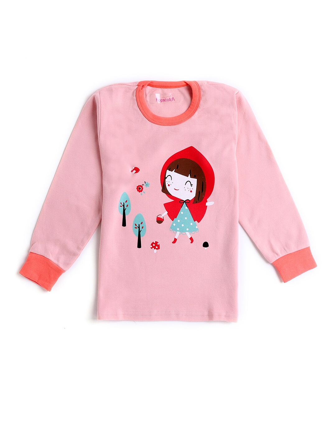 

Hopscotch Girls Pink & Coral Printed Top with Pyjamas