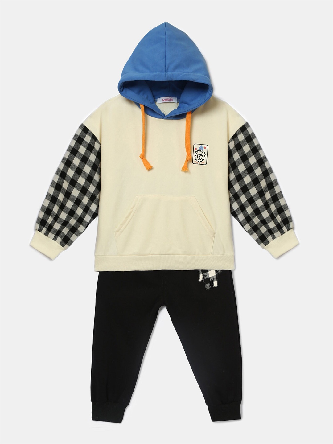 

Hopscotch Boys Beige & Black Checked Infant T-shirt with Trousers