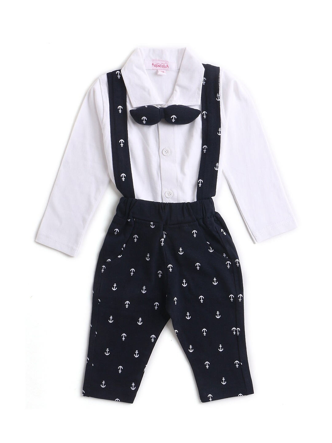 

Hopscotch Boys Blue & White Printed Shirt with Trousers