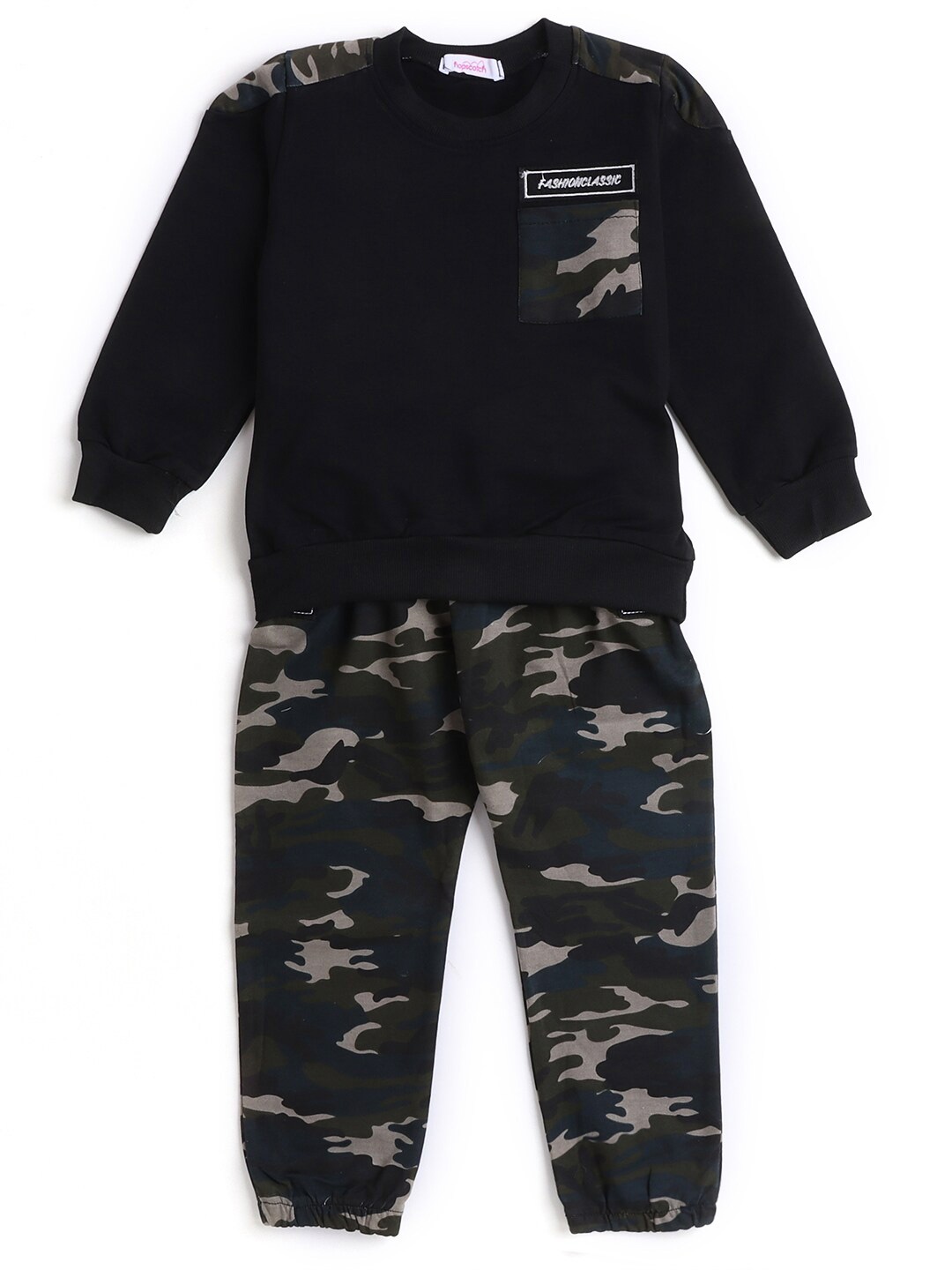 

Hopscotch Boys Green & Grey Printed T-shirt with Trousers