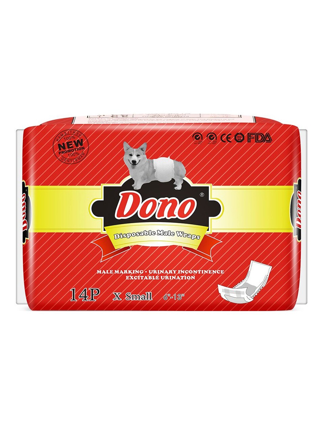 

Emily pets Set of 14 Disposable Dog Diapers, White