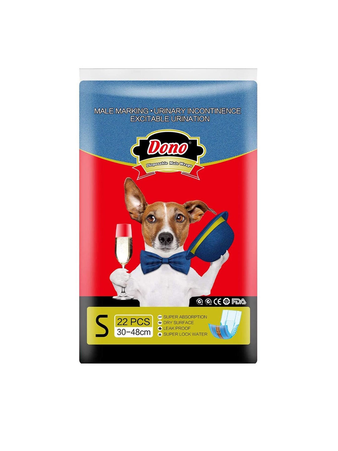 

Emily pets Disposable 19 PCs Male-Dogs Jeans Diapers, White