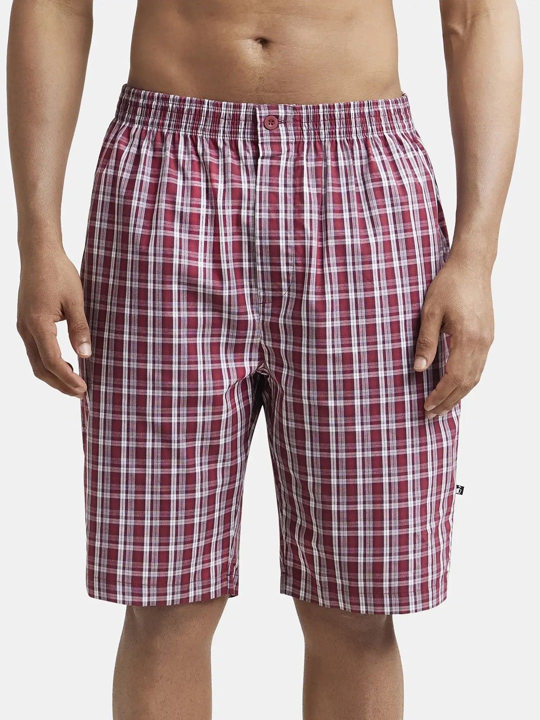 

Jockey Men Checked Pure Cotton Shorts, Black