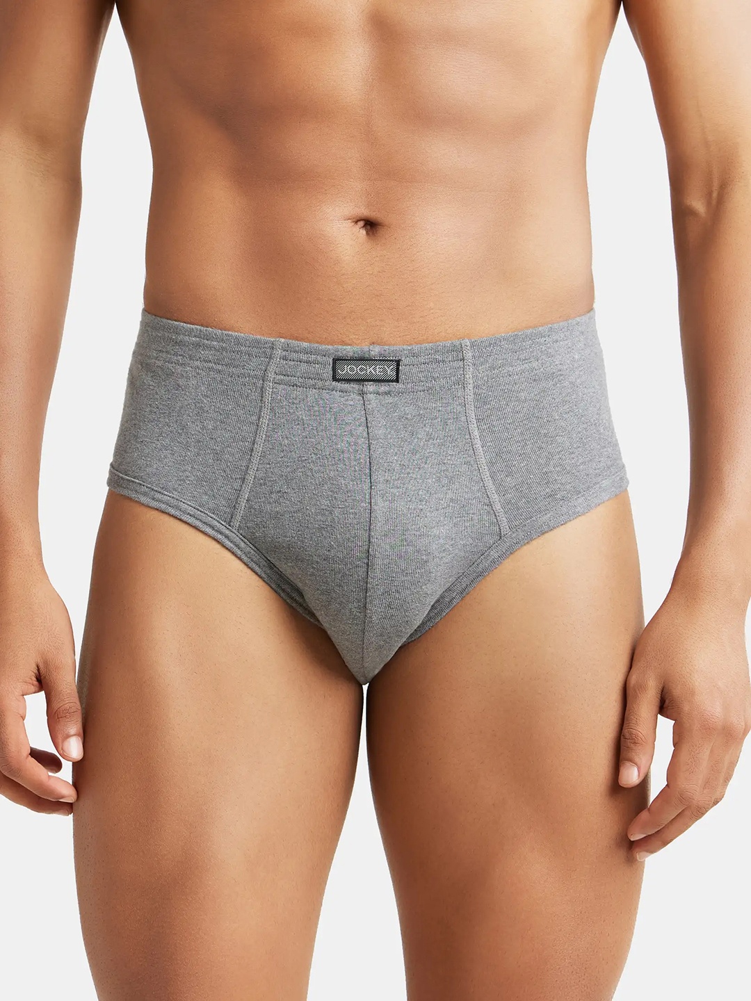 

Jockey Combed Cotton Rib Brief with StayFresh Treatment-1009, Grey