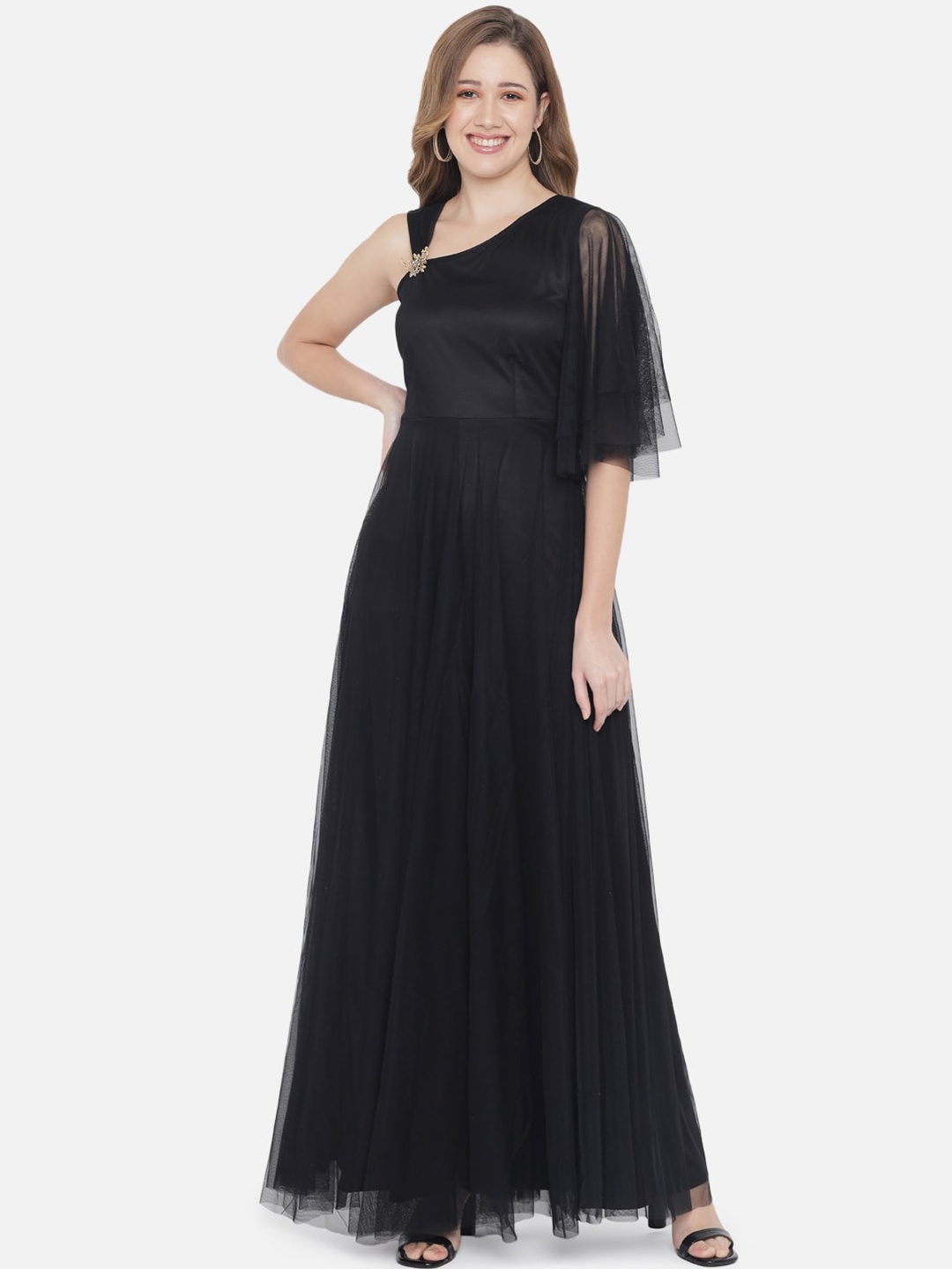 

Just Wow Black Net Maxi Dress
