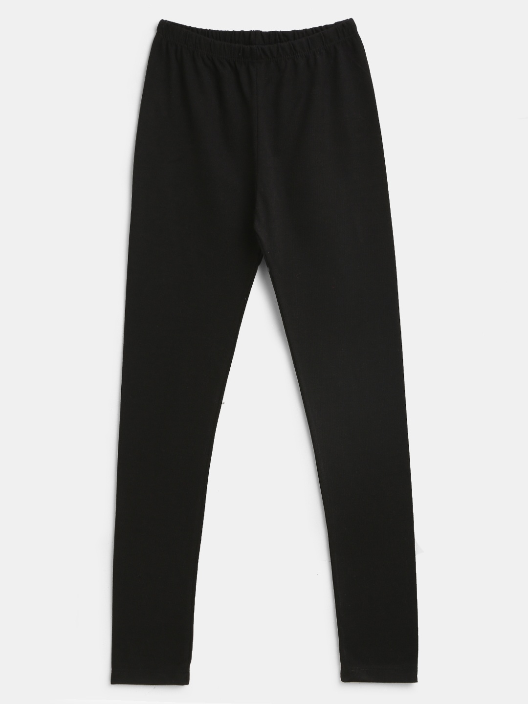 

YK Girls Black Solid Full Length Cotton Leggings