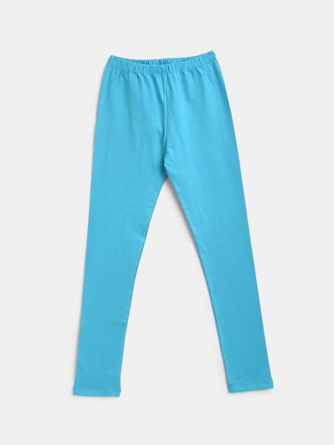 

YK Girls Blue Solid Ankle-Length Leggings
