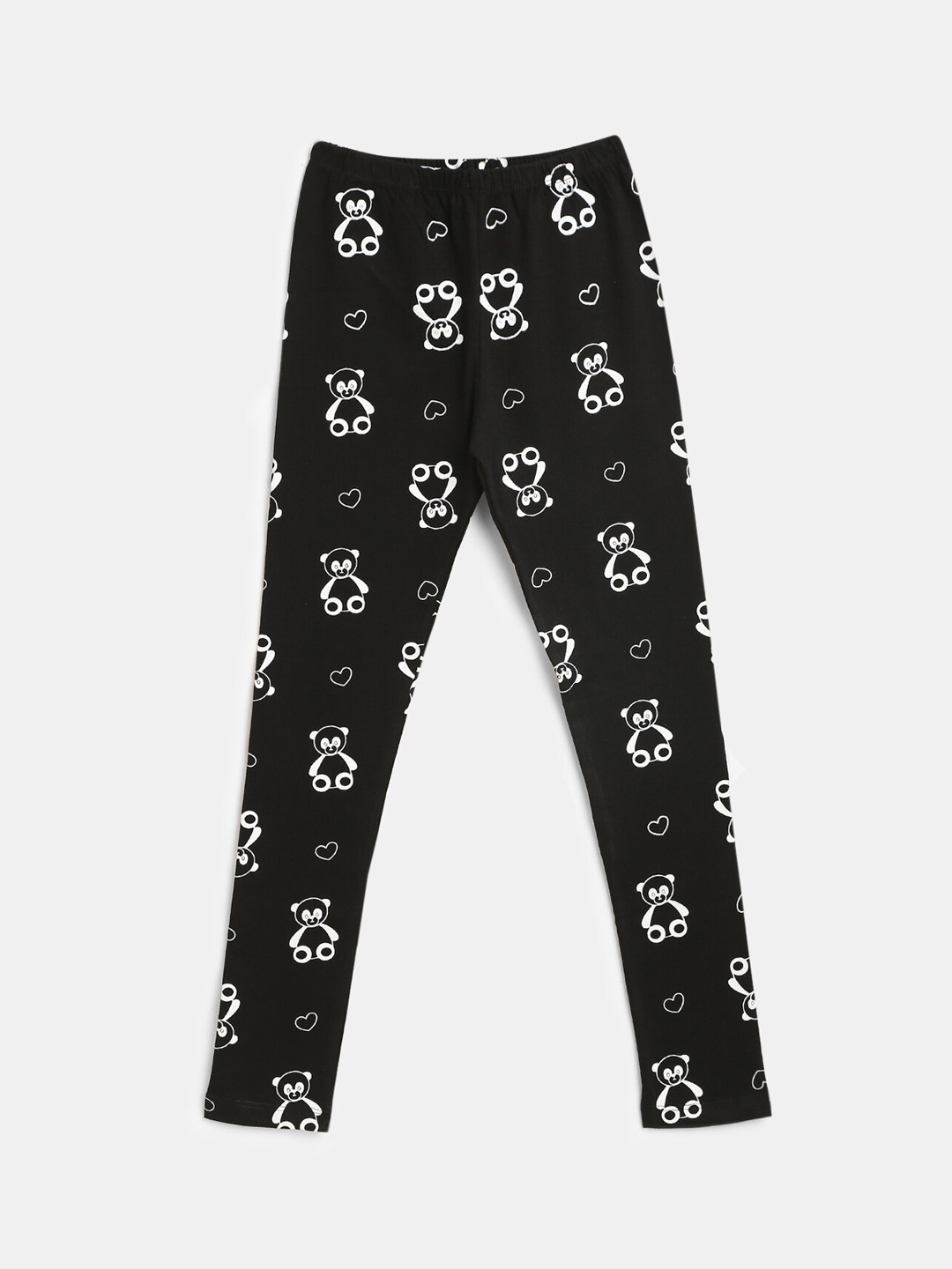 

YK Girls Black Printed Leggings