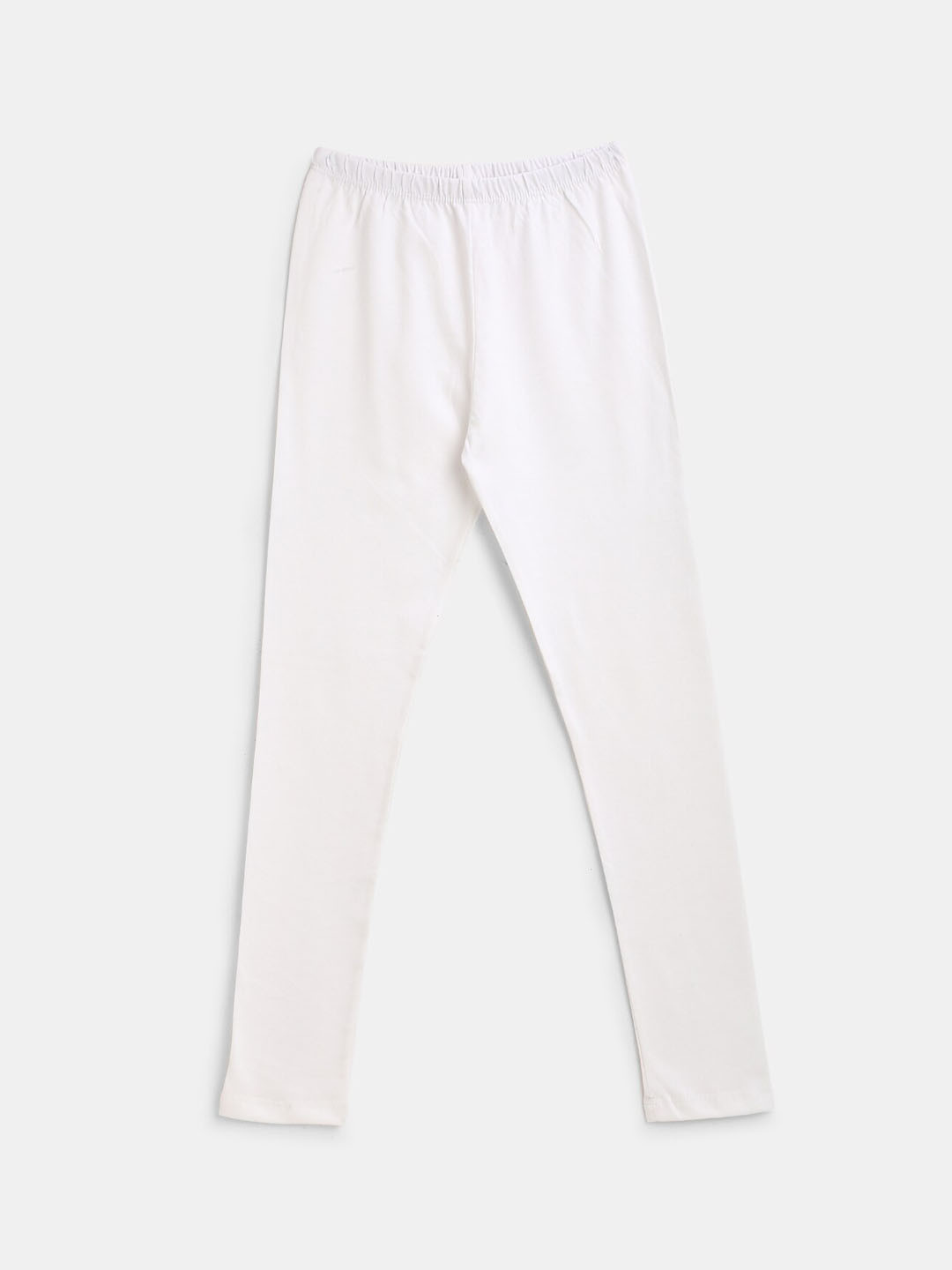 

YK Girls White Solid Ankle-Length Leggings