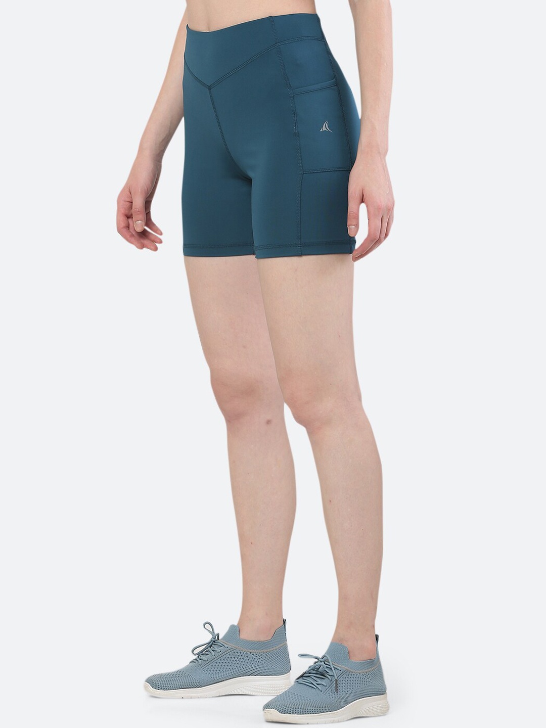 FITLEASURE Women Teal Blue Workout & Gym Shorts