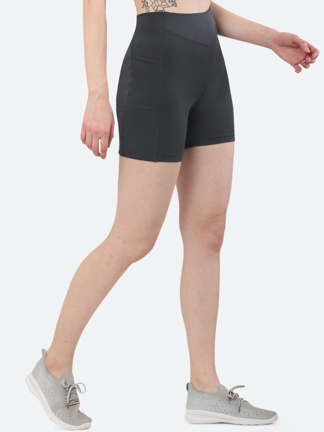 

FITLEASURE Women Grey Workout & Gym Shorts
