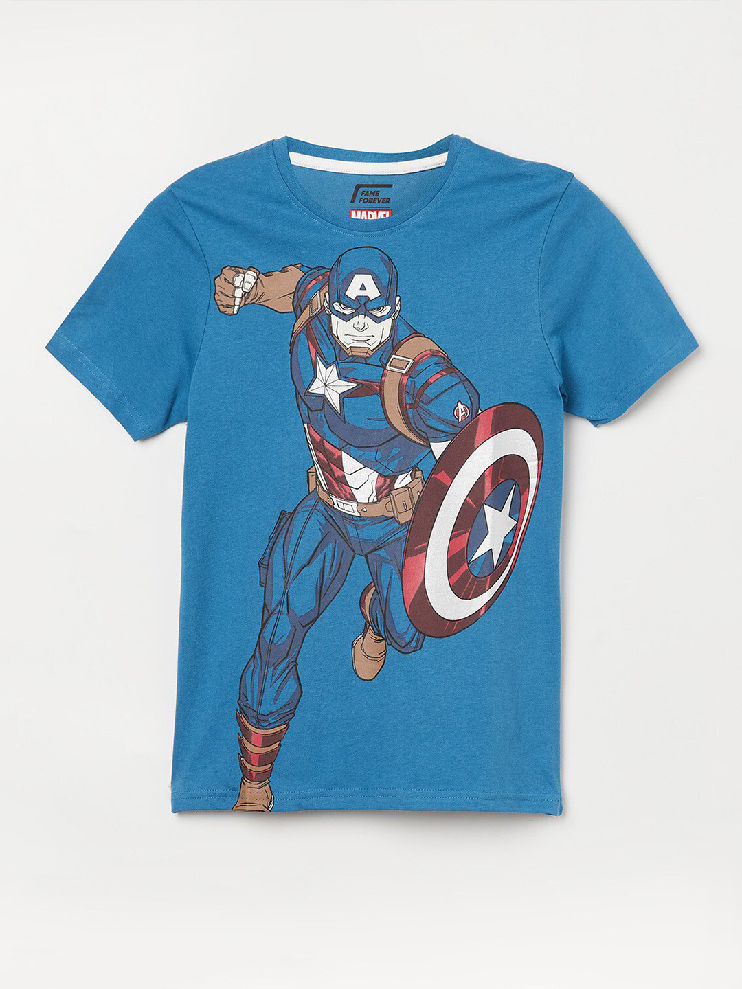 

Fame Forever by Lifestyle Boys Blue Captain America Printed T-shirt