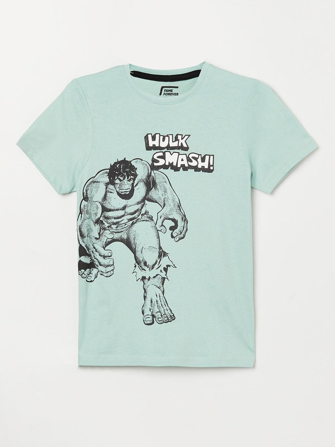 

Fame Forever by Lifestyle Boys Green Printed T-shirt