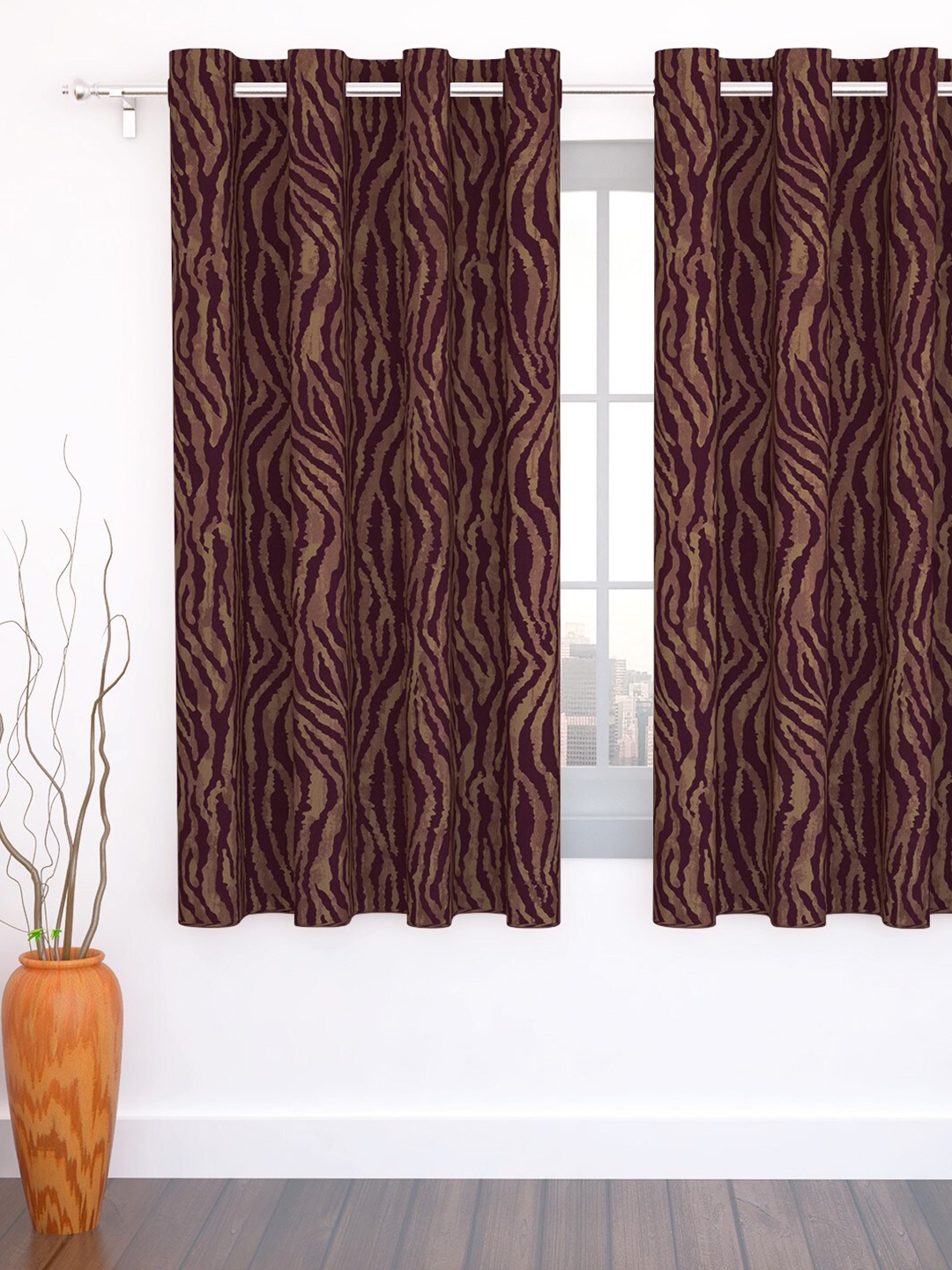 

Story@home Magenta Abstract Jacquard Window Curtain