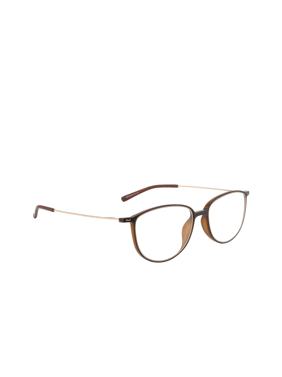 

Ted Smith Unisex Brown & Gold-Toned Full Rim Oval Frames