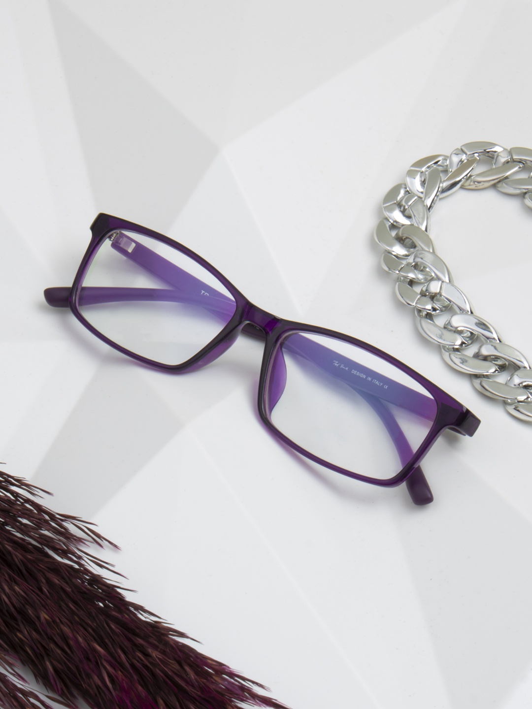 

Ted Smith Unisex Purple Full Rim Rectangle Frames Eyeglasses