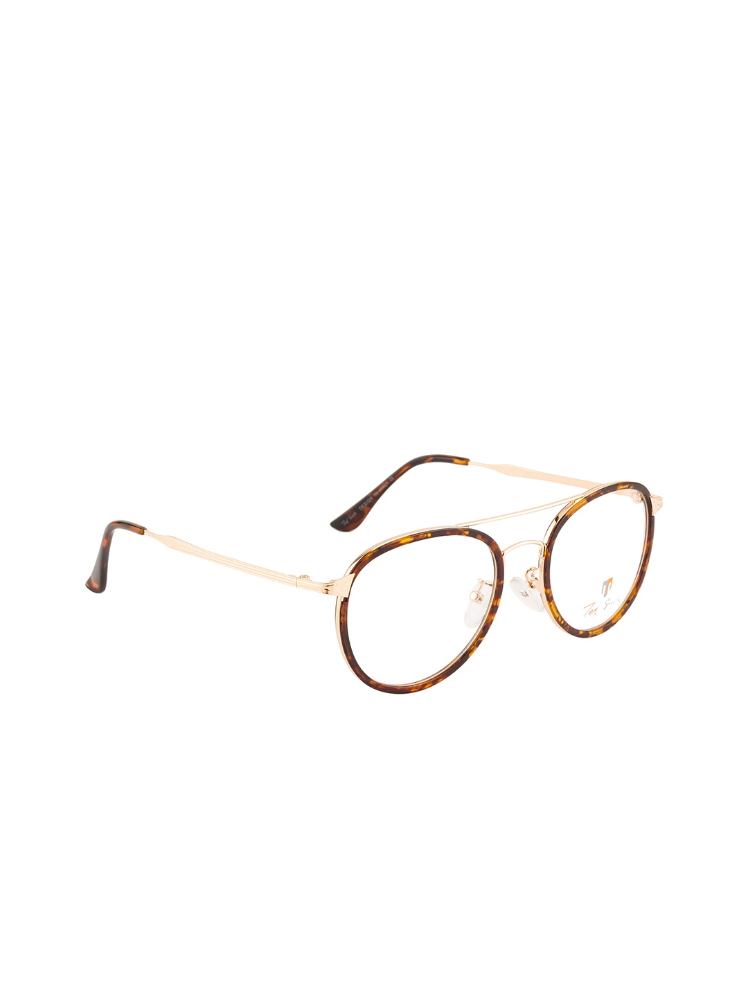 

Ted Smith Unisex Brown & Gold-Toned Full Rim Aviator Frames