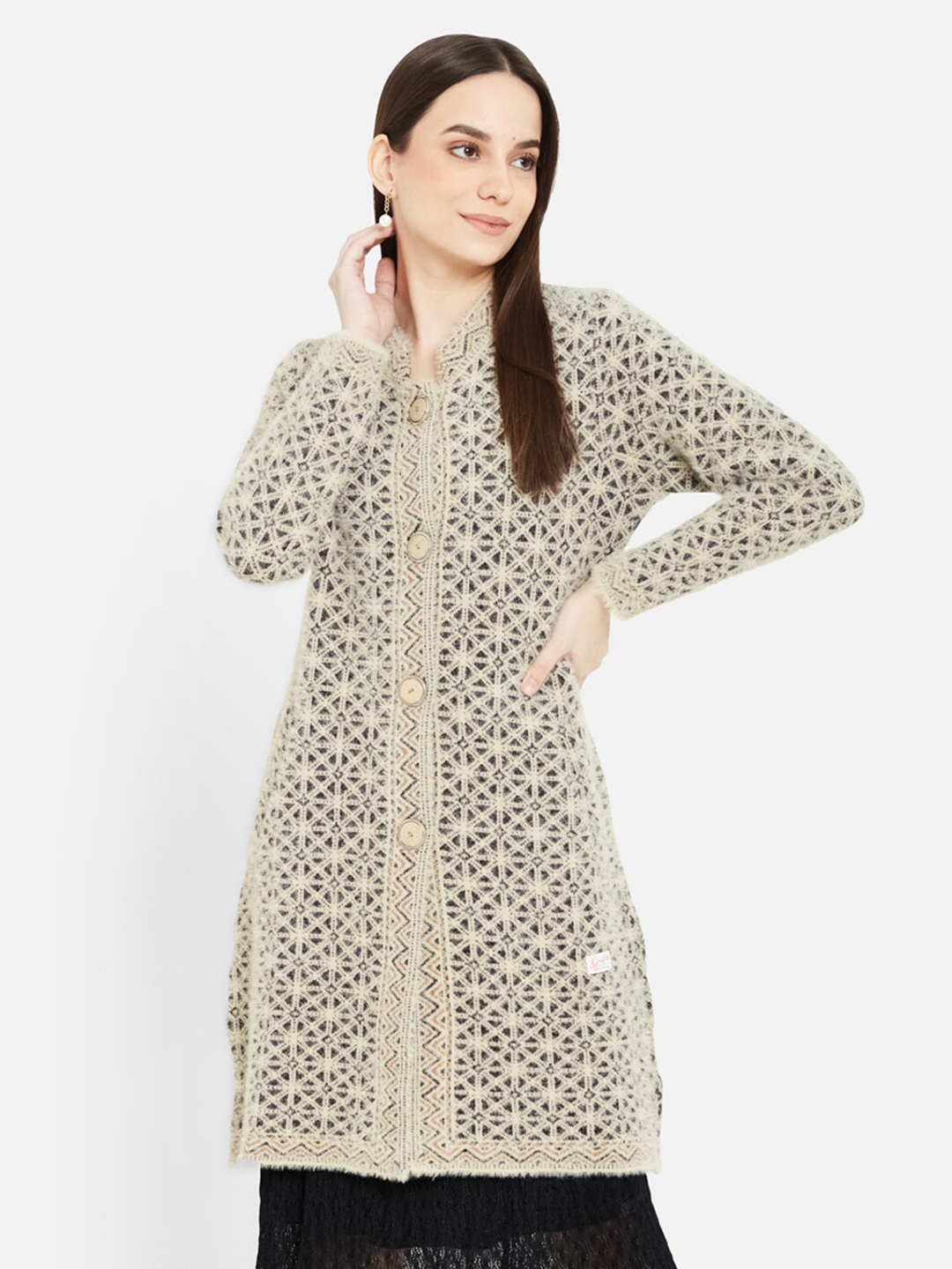 

Duke Women Yellow & Black Longline Cardigan