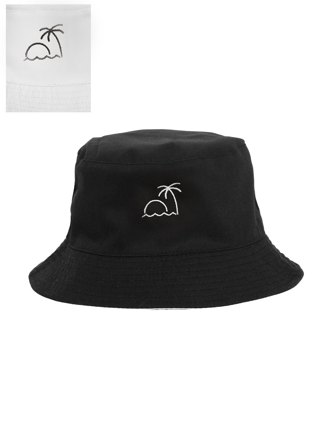 

Blueberry Unisex Black & White Reversible Embroidered Bucket Hat