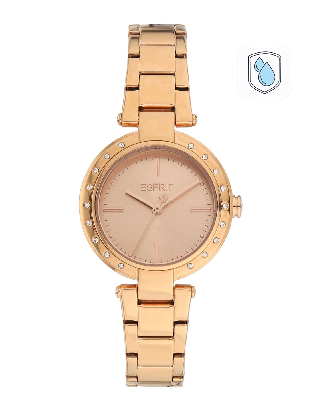 

ESPRIT Women Rose Gold-Toned Dial & Multicoloured Stainless Steel Bracelet Style Straps Analogue Watch, Multi