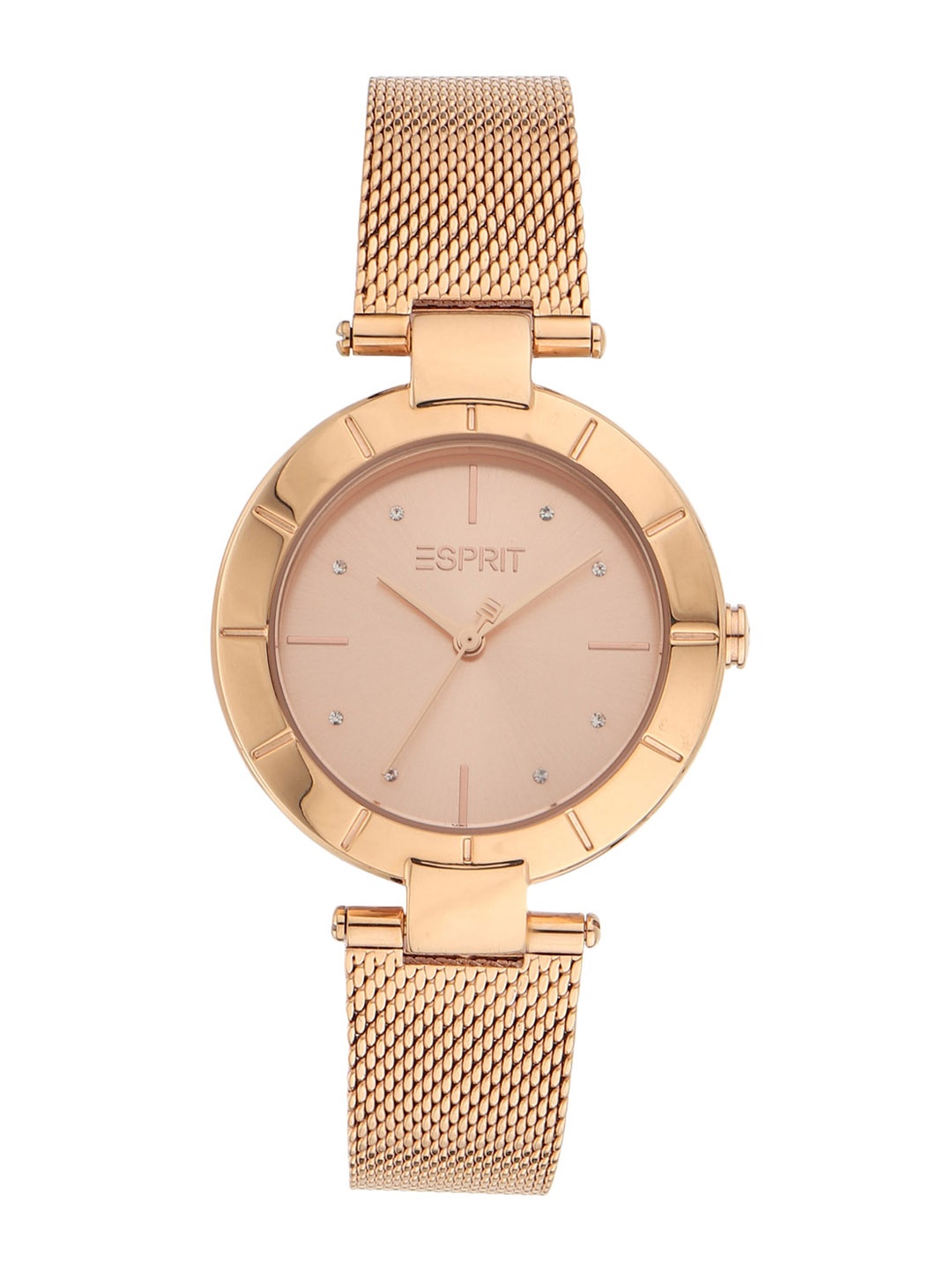 

ESPRIT Women Rose Gold-Toned Embellished Dial Stainless Steel Bracelet Style Straps Watch