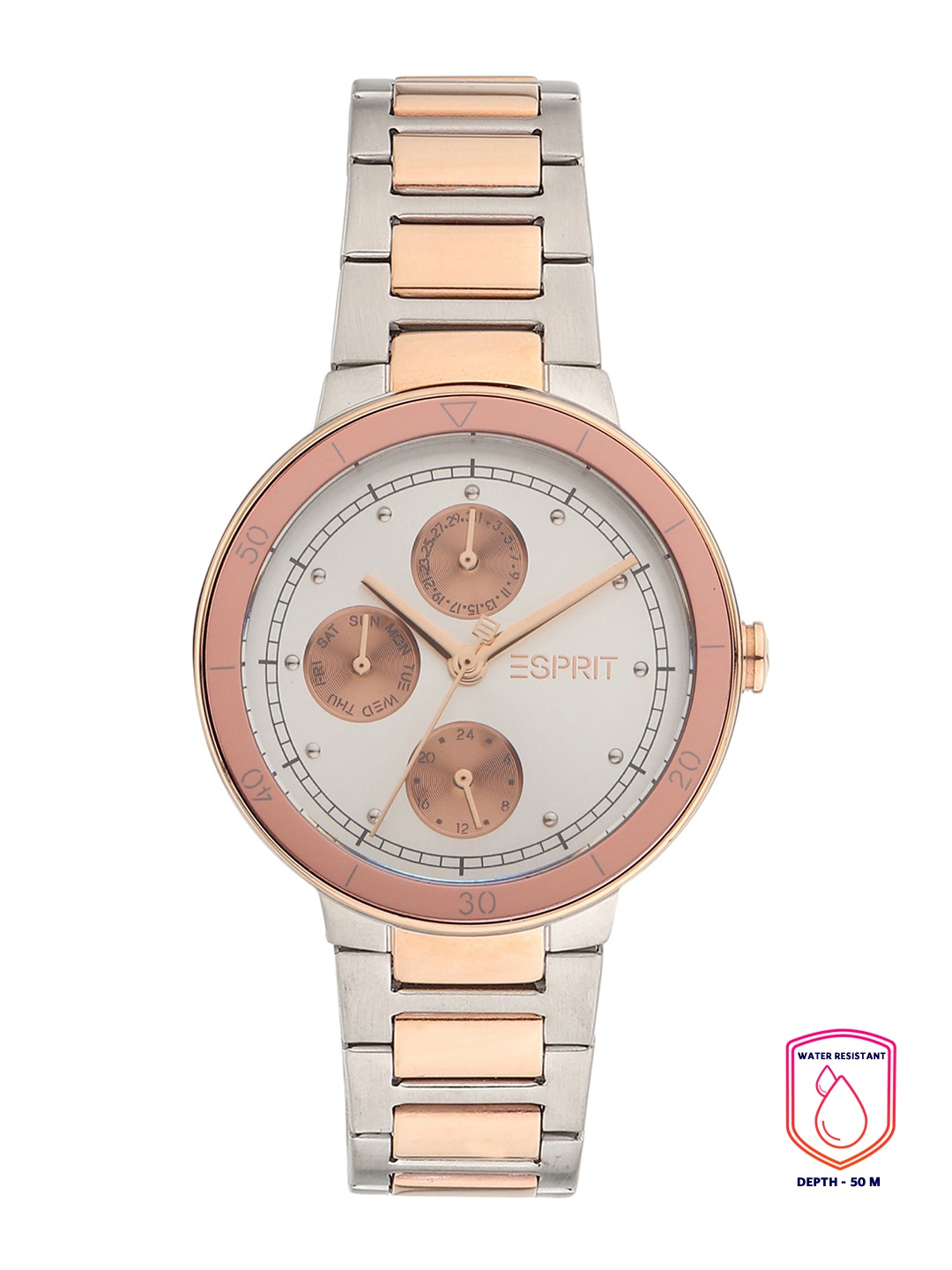 

ESPRIT Women Silver-Toned Dial & Rose Gold Toned Analogue Watch - ES1L226M0055