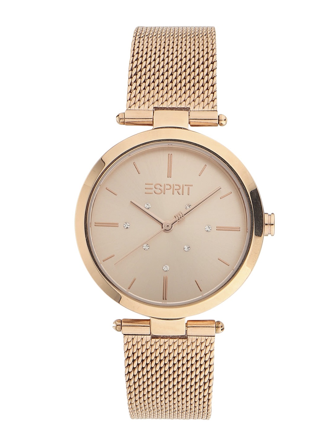 

ESPRIT Women Rose Gold-Toned Embellished Dial & Bracelet Style Straps Watch ES1L283M0065