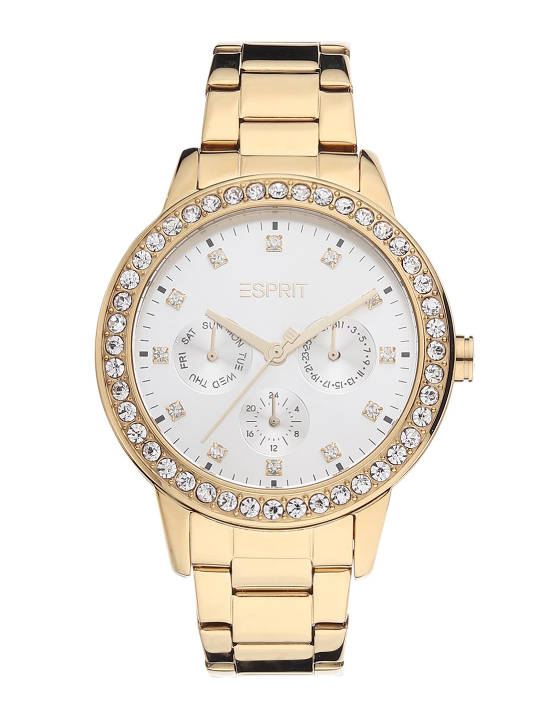 

ESPRIT Women Gold-Toned Embellished Dial Bracelet Style Straps Analogue Watch