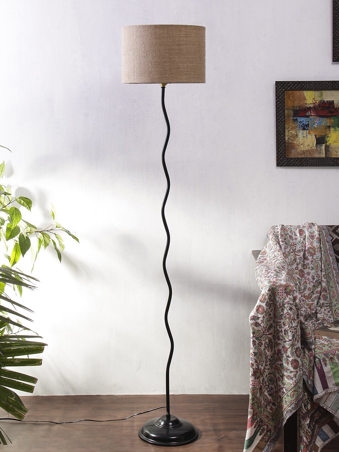 

Devansh Jute Designer Steel Floor Lamp, Beige
