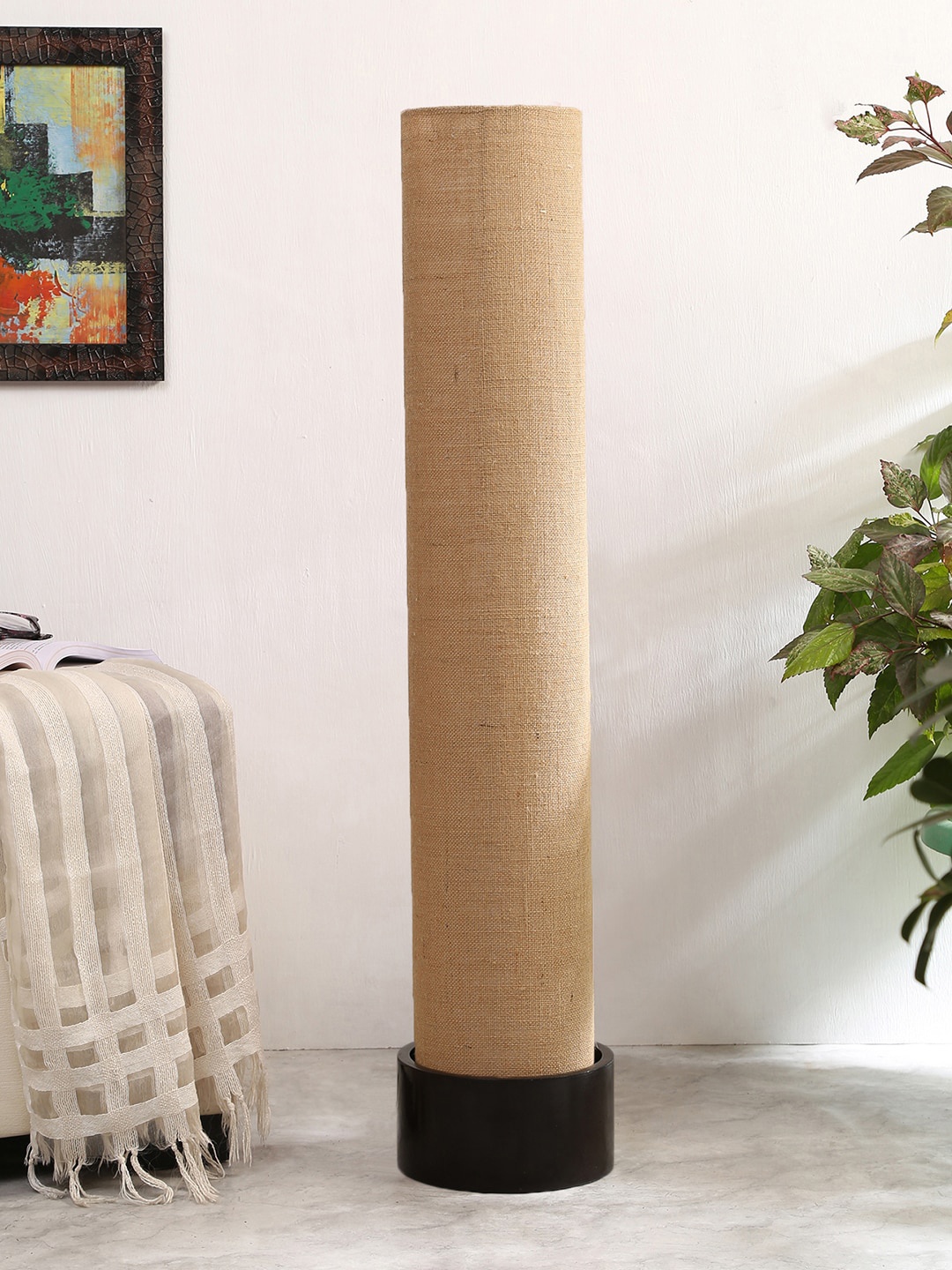 

Devansh Unisex Beige Jute Round Brown Wood Floor Lamps