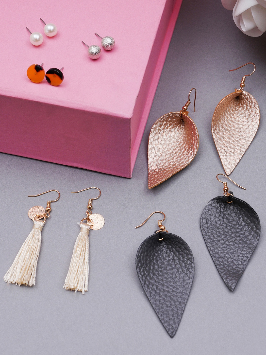 

KARATCART Multicoloured Set of 6 Classic Drop Earrings, Multi