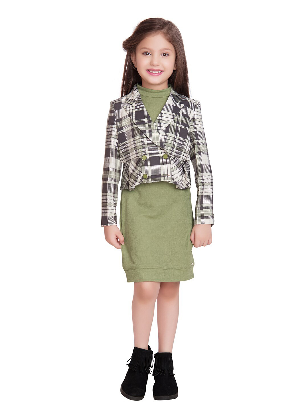 

Tiny Baby Green A-Line Dress With Jacket