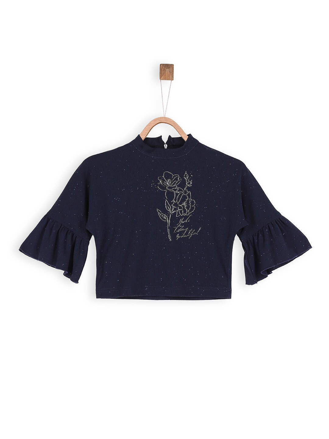 

Tiny Baby Girls Floral Print Top, Blue