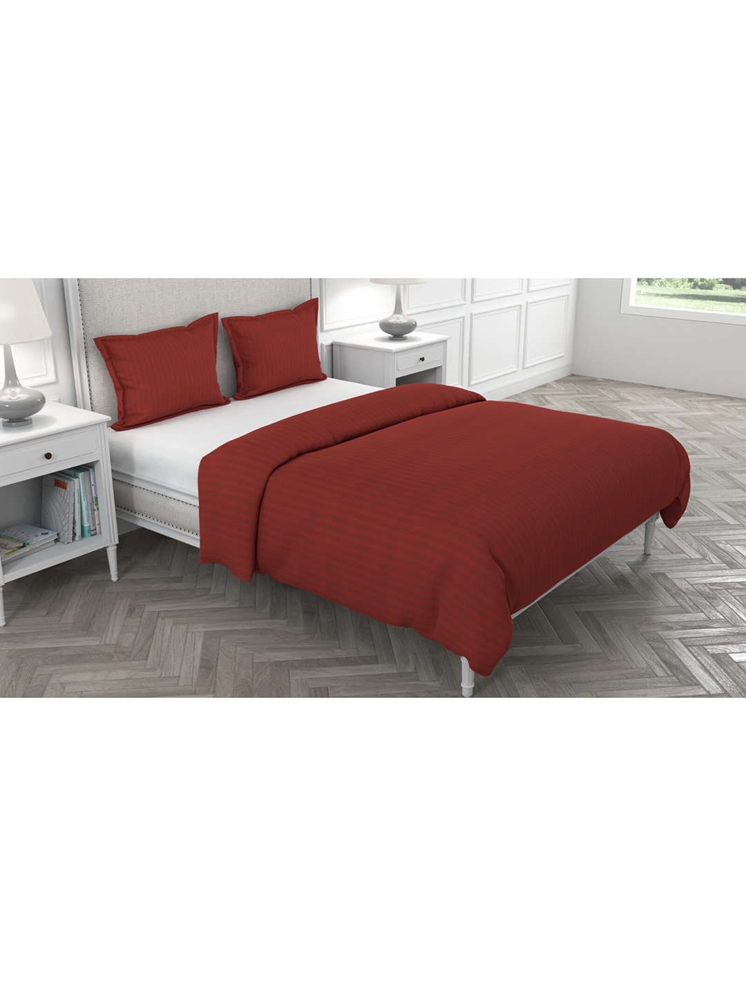 

Livpure Smart Brown Striped 300 TC Cotton King Duvet Cover With 2 Pillow Covers