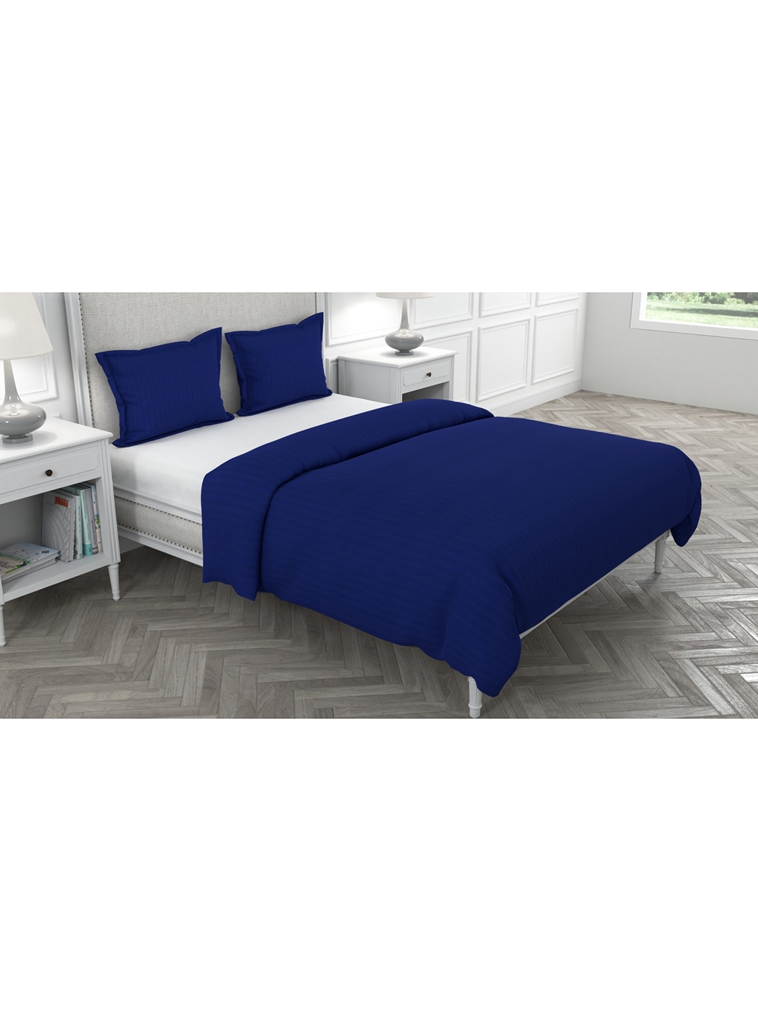 

Livpure Smart Blue Striped Cotton 300 TC Single Duvet Cover With Pillow Cover