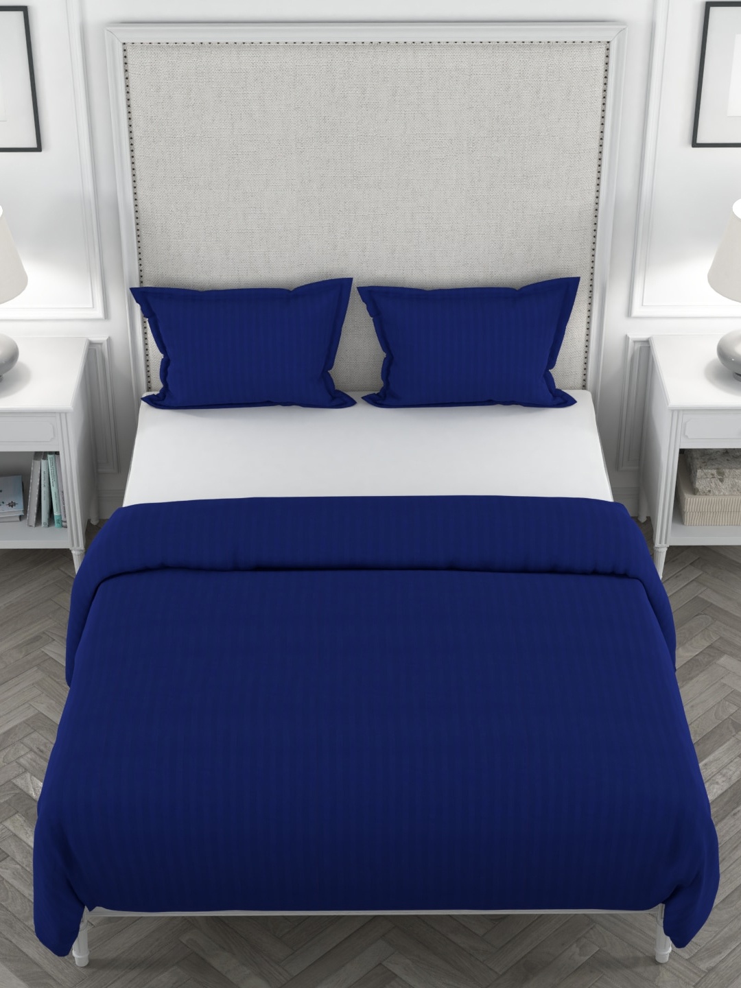 

Livpure Smart Blue Striped Cotton 300 TC Single Duvet Cover With Pillow Cover