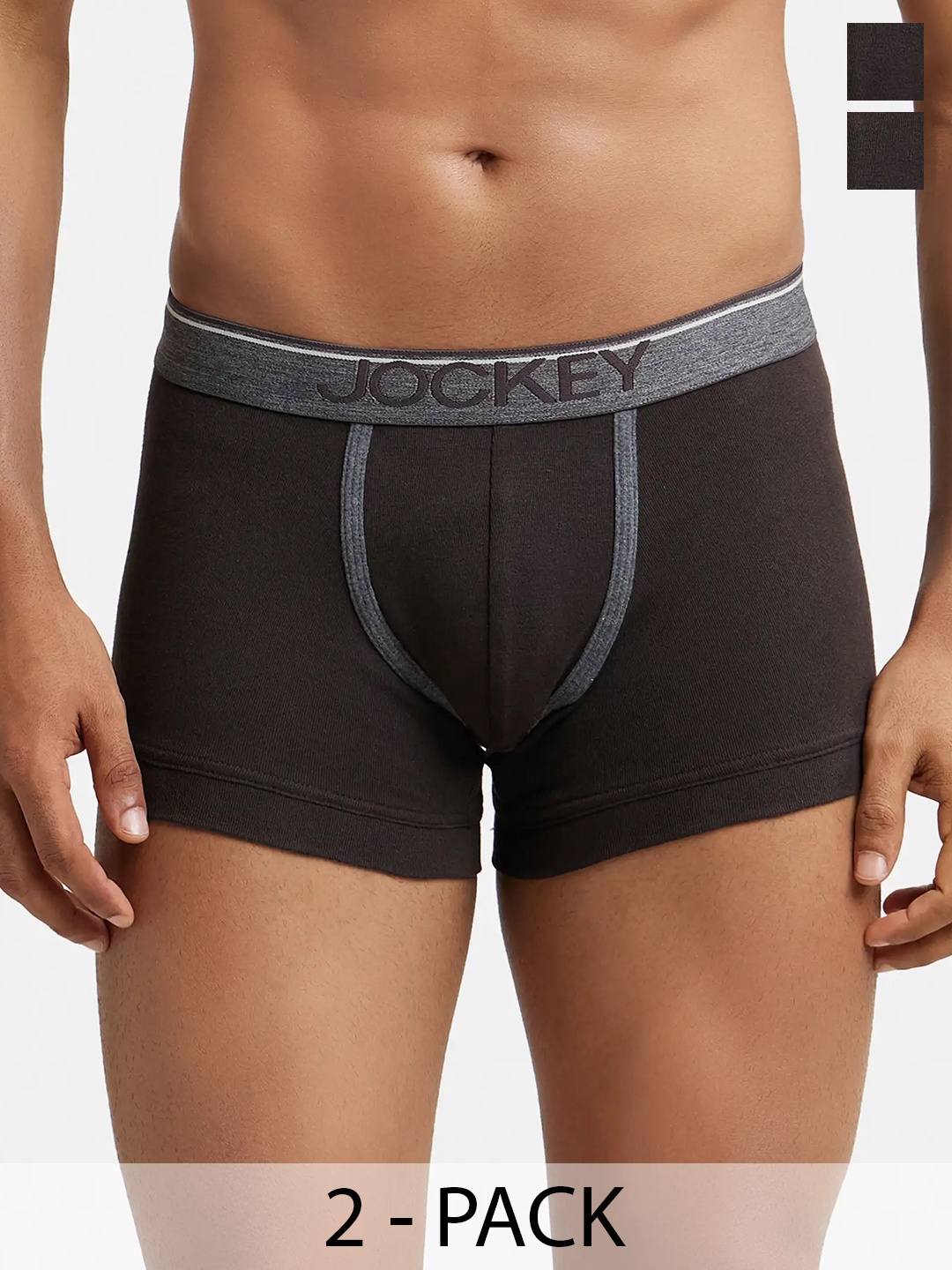

Pack Of 2 Super Combed Cotton Rib Solid Trunk with Ultrasoft Waistband-8015, Brown