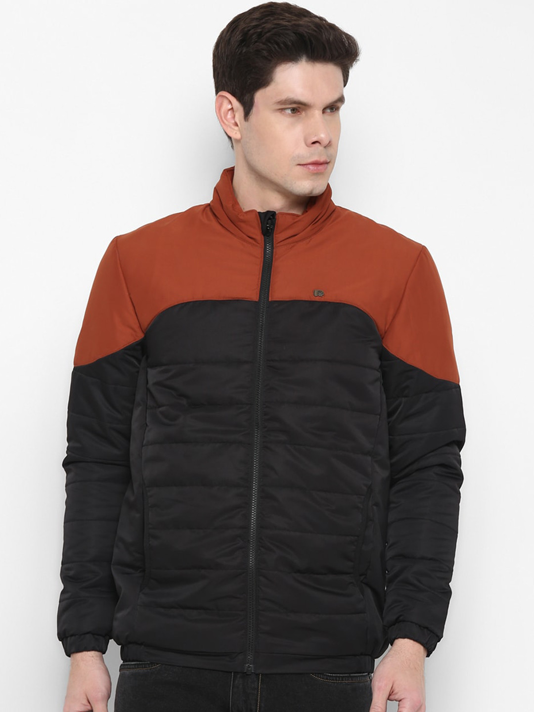 

Red Chief Men Black Colourblocked Water Resistant Padded Jacket