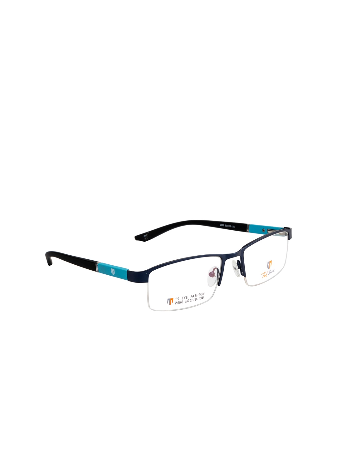 

Ted Smith Unisex Blue Half Rim Rectangle Frames TSD-2496_C4