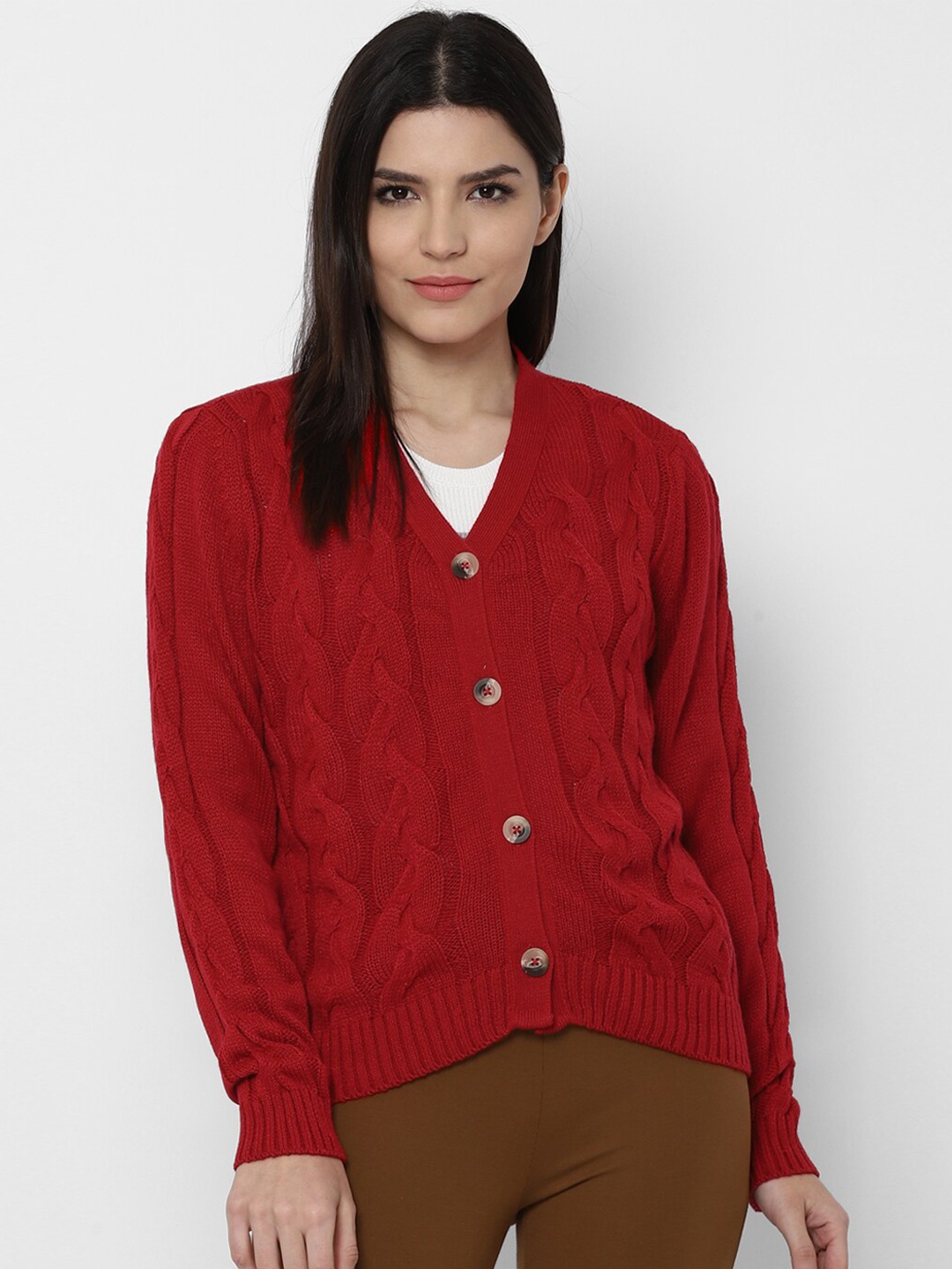 

Allen Solly Woman Women Red Sweater Acrylic Vest