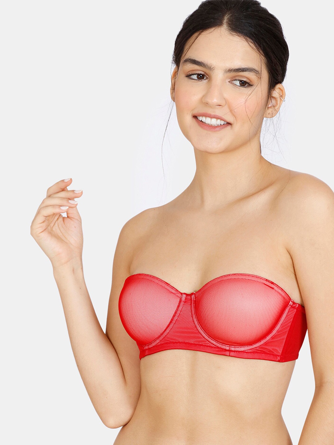 

Zivame Red Solid Underwired Lightly Padded Bra