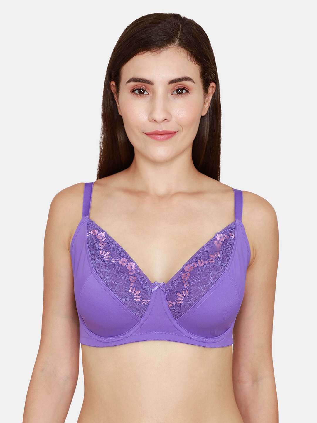 

Zivame Purple Floral Underwired T-Shirt Bra