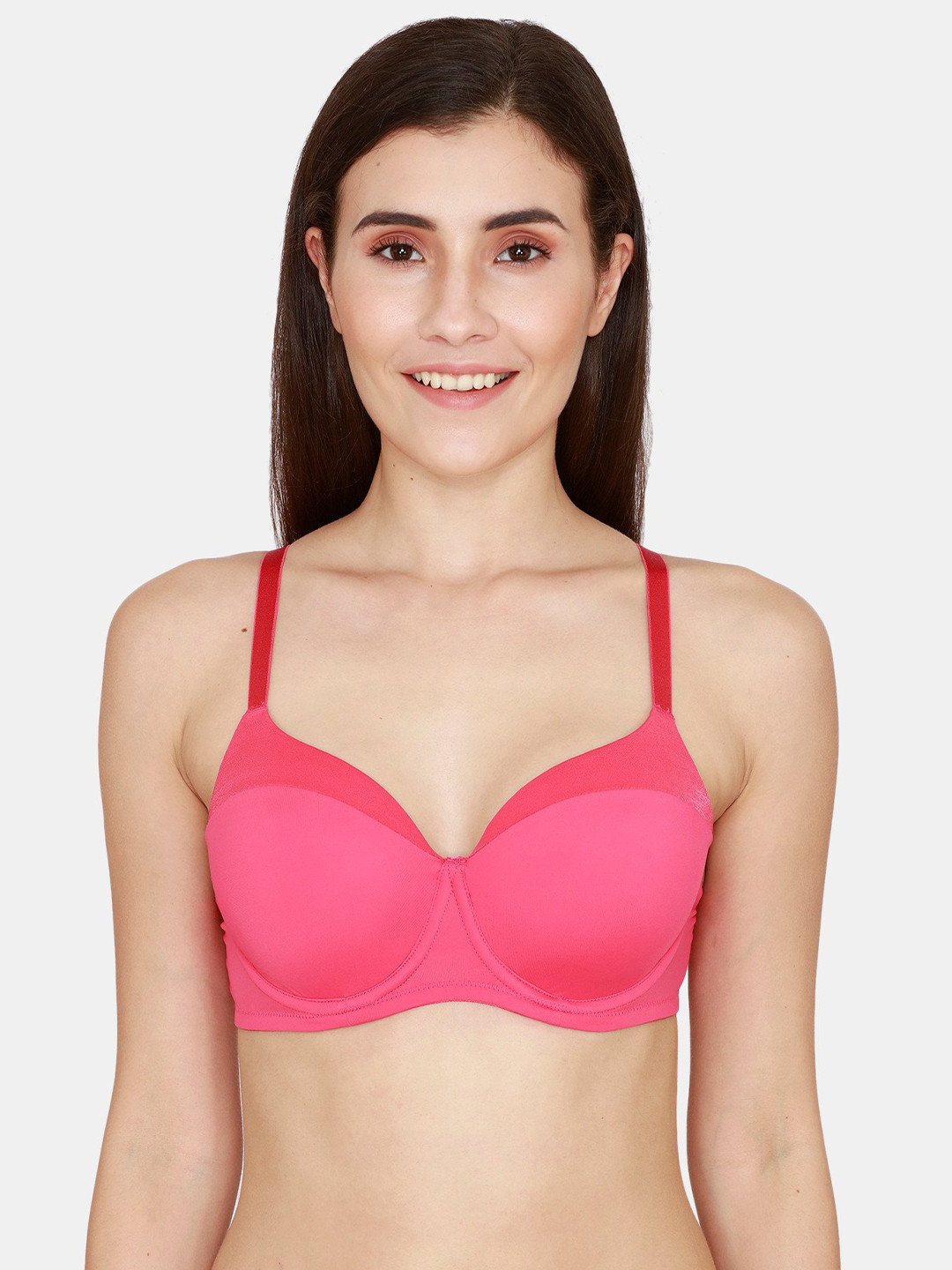 

Zivame Pink Solid Lightly Padded T Shirt Bra