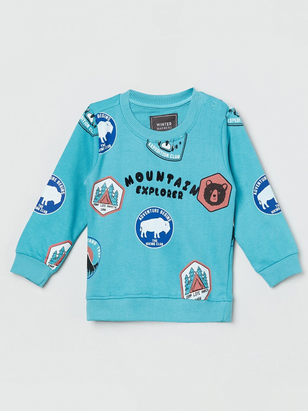 

max Boys Teal Printed Sweatshirt