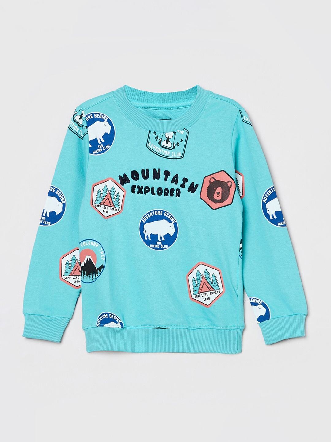 

max Boys Blue Printed Sweatshirt
