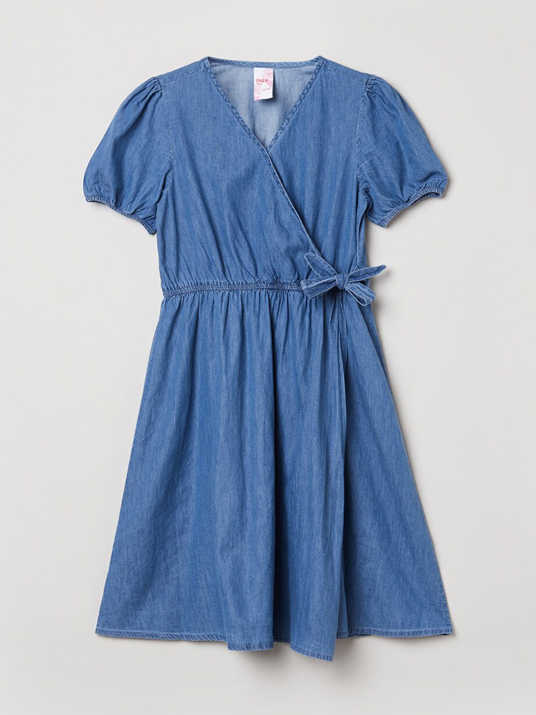 

max Blue Cotton Wrap Dress