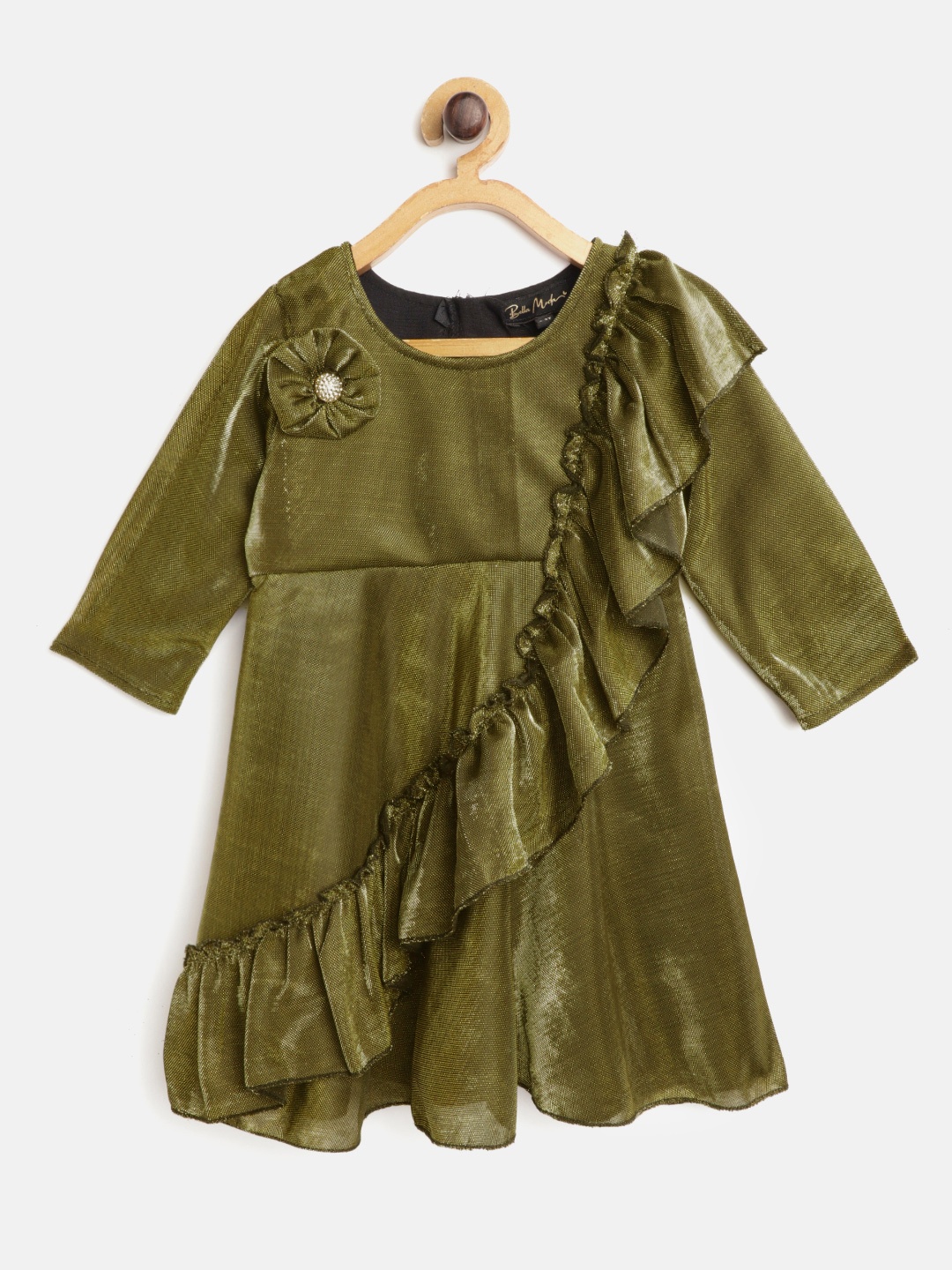 

Bella Moda Olive Green Fit and Flare Dress