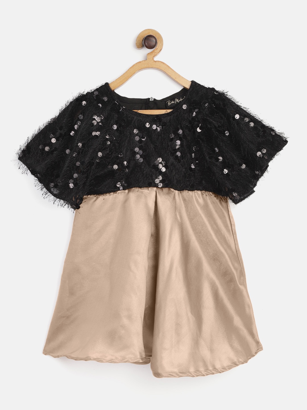

Bella Moda Black & Beige Embellished Dress