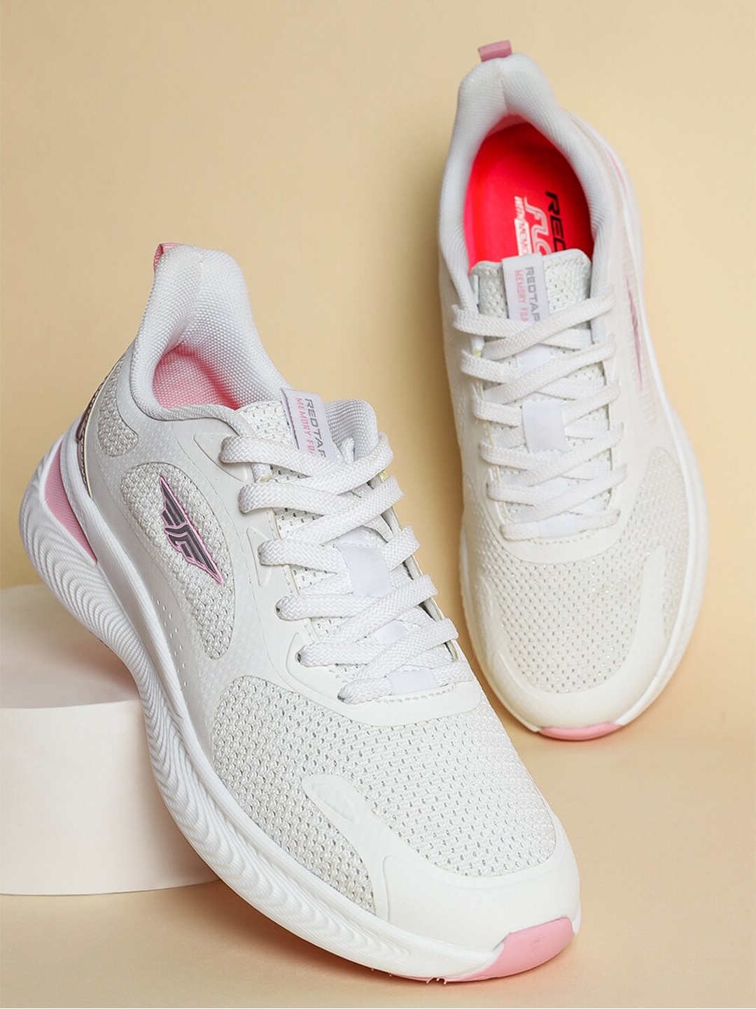 

Red Tape Women White Mesh Walking Shoes