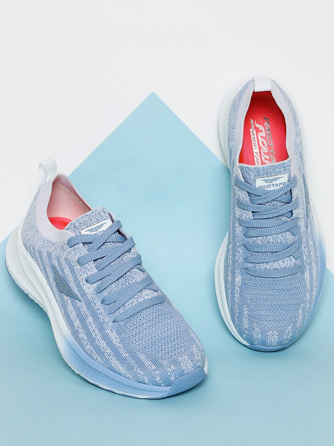 

Red Tape Women Blue & White Mesh Walking Shoes